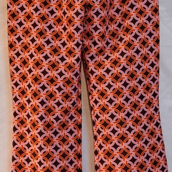 Asos Design Geometric Hippie Design Slim Flare Pants Red/Brown NWOT 4 - Picture 8 of 12